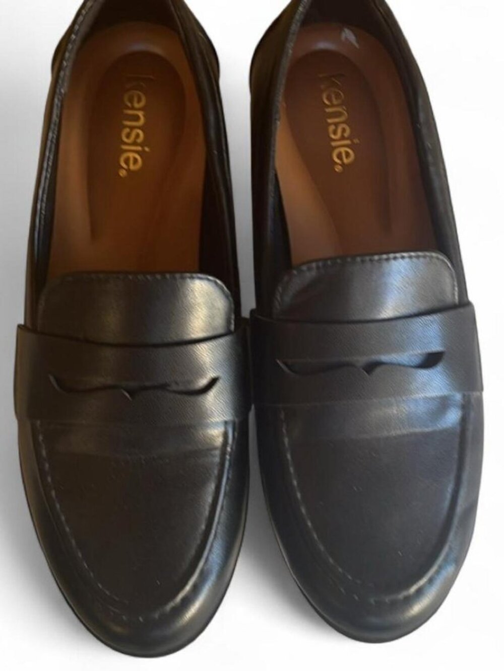 Kensie Black Leather Loafers
